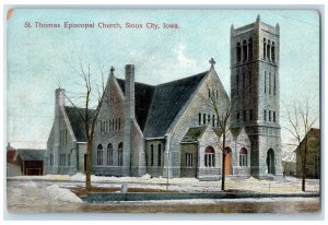 1907 St. Thomas Episcopal Church Exterior Sioux City Iowa IA Posted Postcard