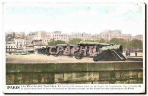 Old Postcard Paris Cannons of Invalid Bordering the famous hotel and facade o...