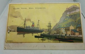 Vintage Art Postcard Allan Royal Mail Steamers Quebec RM Steamboats Canada 1905