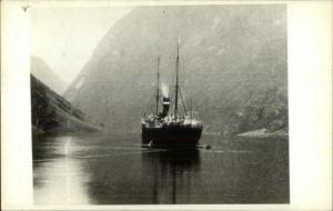 Ship Ohio in Norway c1940s Real Photo Postcard