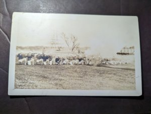 Mint USA Military RPPC Postcard Firing Squad in Action Naval Training Station RI