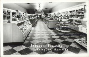 Lexington NE Stewarts Pharmacy Store Interior Real Photo Postcard