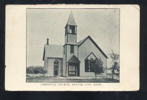 BEAVER CITY NEBRAAASKA CHRISTIAN CHURCH BUILDING VINTAGE POSTCARD 1909