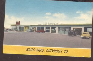 THRALL TEXAS DRIEG BROTHERS CHEVROLET CO. CAR DEALER LINEN ADVERTISING POSTCARD