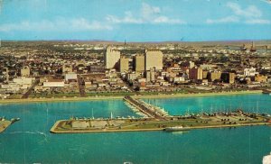 USA Corpus Christi Texas Aerial View Chrome Postcard 03.34