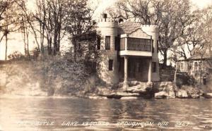 Stoughton Wisconsin Lake Kegonsh Castle Real Photo Antique Postcard K94808