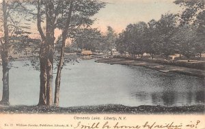 Clements Lake Liberty Fishing New York Postcard