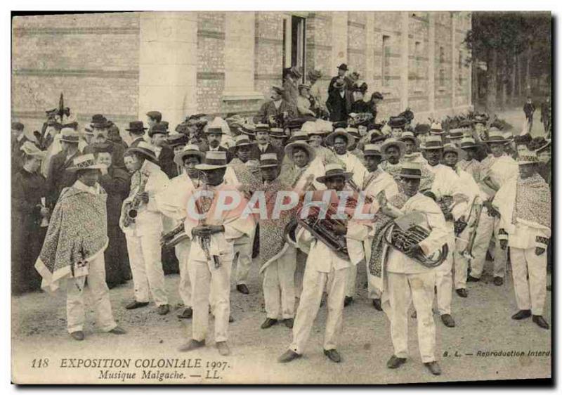 Old Postcard Colonial Exhibition 1907 Music Malagasy