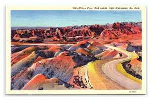 Dillon Pass Bad Lands Nat'l Monument So. Dak. South Dakota Scenic Postcard