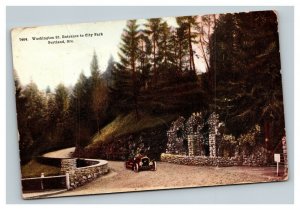 Vintage Early 1900's Postcard Washington Street City Park Portland Oregon POSTED