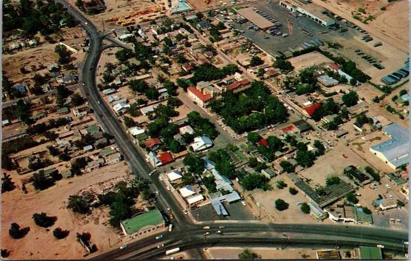 Vtg 1960s Aerial View of Old Town Plaza New Mexico NM Chrome Postcard