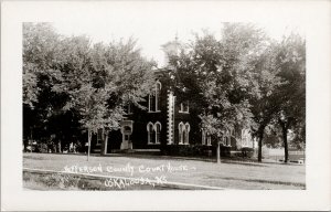 Oskaloosa Kansas Jefferson County Court House Unused Real Photo Postcard G75