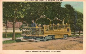 Vintage Postcard 1920's Sight-Seeing Car Around The Mountain Montreal Canada CAN