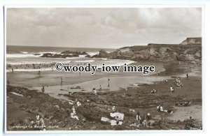 tq0176 - Cornwall - Bathers enjoying Crooklets Beach Cove, in Bude - Postcard