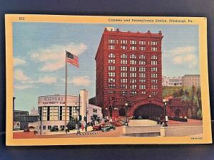 Postcard  Canteen and Pennsylvania Station in Pittsburgh, PA.   W5