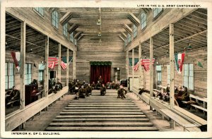 US Army Cantonment Series No 58 Interior of Knights of Columbus Building UNP