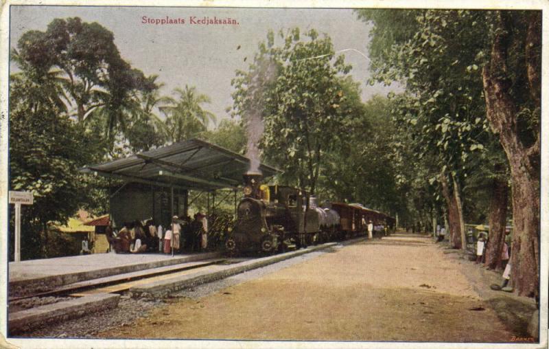 indonesia, JAVA KEDJAKSAÄN, Railway Station, Steam Train (1912) Postcard