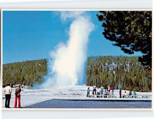 Postcard Old Faithful Geyser, Yellowstone National Park, Wyoming