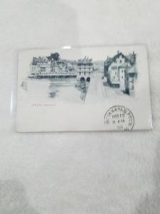 Antique Postcard entitled Zurich, Limmatquai.  Posted in 1900