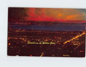 Postcard Sunset over the Golden Gate Evening From East Bay Berkeley Hills CA USA