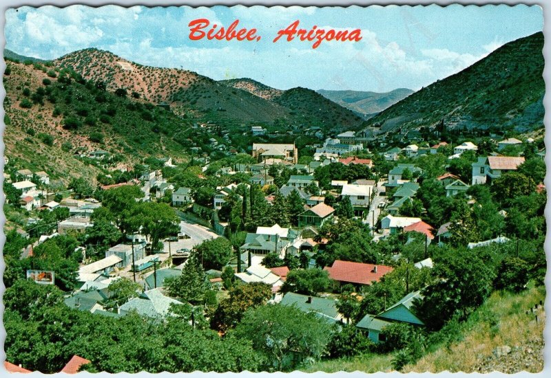 c1970s Bisbee, AZ Birds Eye Downtown Skyline Mining Town 4x6 PC Photo Parrish M1