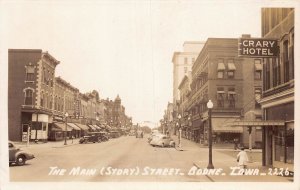 J77/ Boone Iowa RPPC Postcard c1940-50s Main Street Stores  164