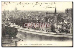 Postcard Old Paris Panorama of Paris to Notre Dame