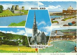Wales Postcard - Views of Rhyl and District - Denbighshire - Ref TZ7257