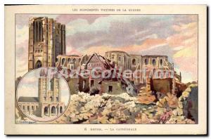 Old Postcard The Cathedral Noyon