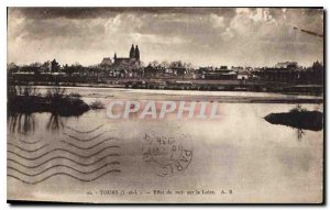 Postcard Old Tours Night Effect on the Loire