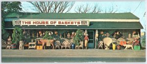 The House of Baskets New Philadelphia Ohio Chrome Postcard Shop Storefront