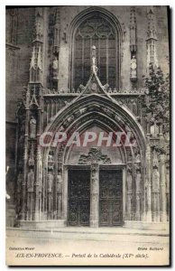 Old Postcard Aix en Provence Portal XV century Cathedrale