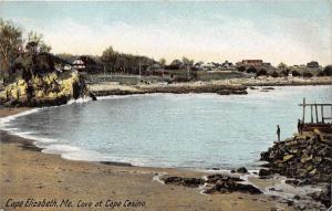 Cape Elizabeth Maine~Cove @ Cape Casino~Beach~People on Rocks~Houses~c1905 Pc