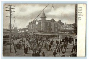 c1905 Easter Crowd On Boardwalk  Atlantic City New Jersey NJ Antique Postcard 