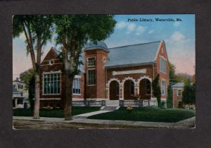 ME Public Library 1923 Waterville Maine Postcard