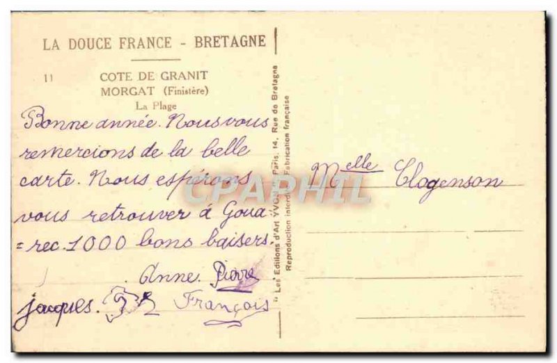 Old Postcard Morgat Beach