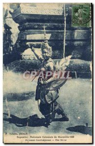 Postcard Old National Exhibition and Marseille 1922 Colonial Dancers Cambodia...