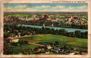 West Virginia Huntington Skyline 1938 Curteich