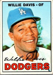 1967 Topps Baseball Card Willie Davis Los Angeles Dodgers sk2149