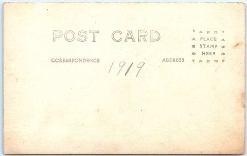 1919 Old Stone Colonial House RPPC Real Photo Postcard Brick Homestead Home A69 