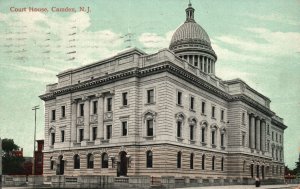 Vintage Postcard 1910's View Court House Building Landmark Camden New Jersey NJ
