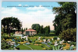 Bloomington Illinois IL Postcard Bloomington-Normal Sewage Disposal Plant c1940