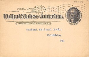 Farmers national Bank Reading, PA, USA Postal Cards, Late 1800's Writing on B...