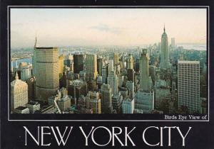 New York City Birds Eye View Showing Chrysler Pan Am & Empire State Build...