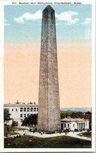 Bunker Hill Monument Charlestown Mass Battle Abrams Vintage Postcard WB Unposted