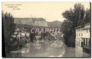 Old Postcard Pamplona Rio Arga