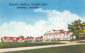 Batesville Arkansas Powells Motel Tourist Court Linen Antique Postcard K21890