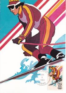 Alpine Skiing Stamp 1984 Los Angeles Olympics Artwork By Robert Peak