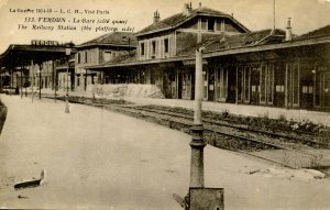 France - Verdun. Railway Station during WWI. (AEF Military Passed Censor)