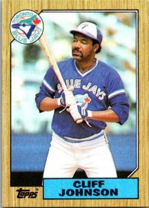 1987 Topps Baseball Card Cliff Johnson Toronto Blue Jays sk17971